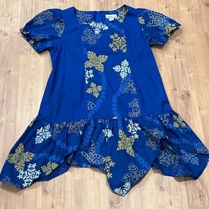 T&L MuuMuu Factory Hawaiian Muumuu Mumu Dress Vintage Hankerchief Skirt - 1X